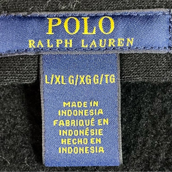 Men's POLO by RALPH LAUREN Navy Blue JERSEY Preppy BEAR Logo ROBE XL - Picture 4 of 5